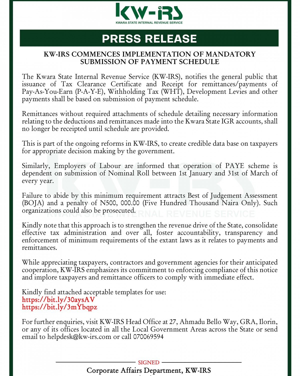 Kwara State Internal Revenue Service