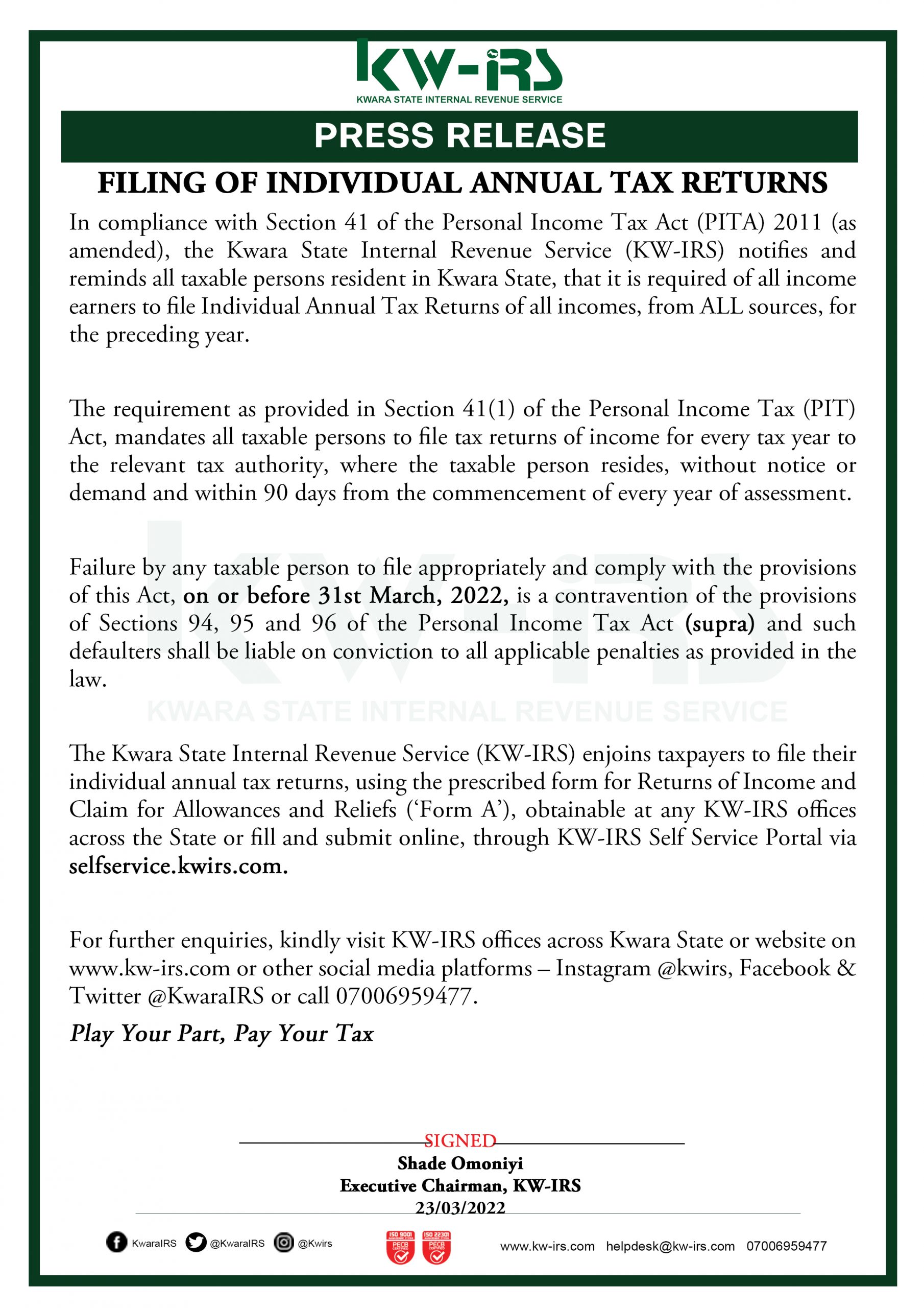 Kwara State Internal Revenue Service